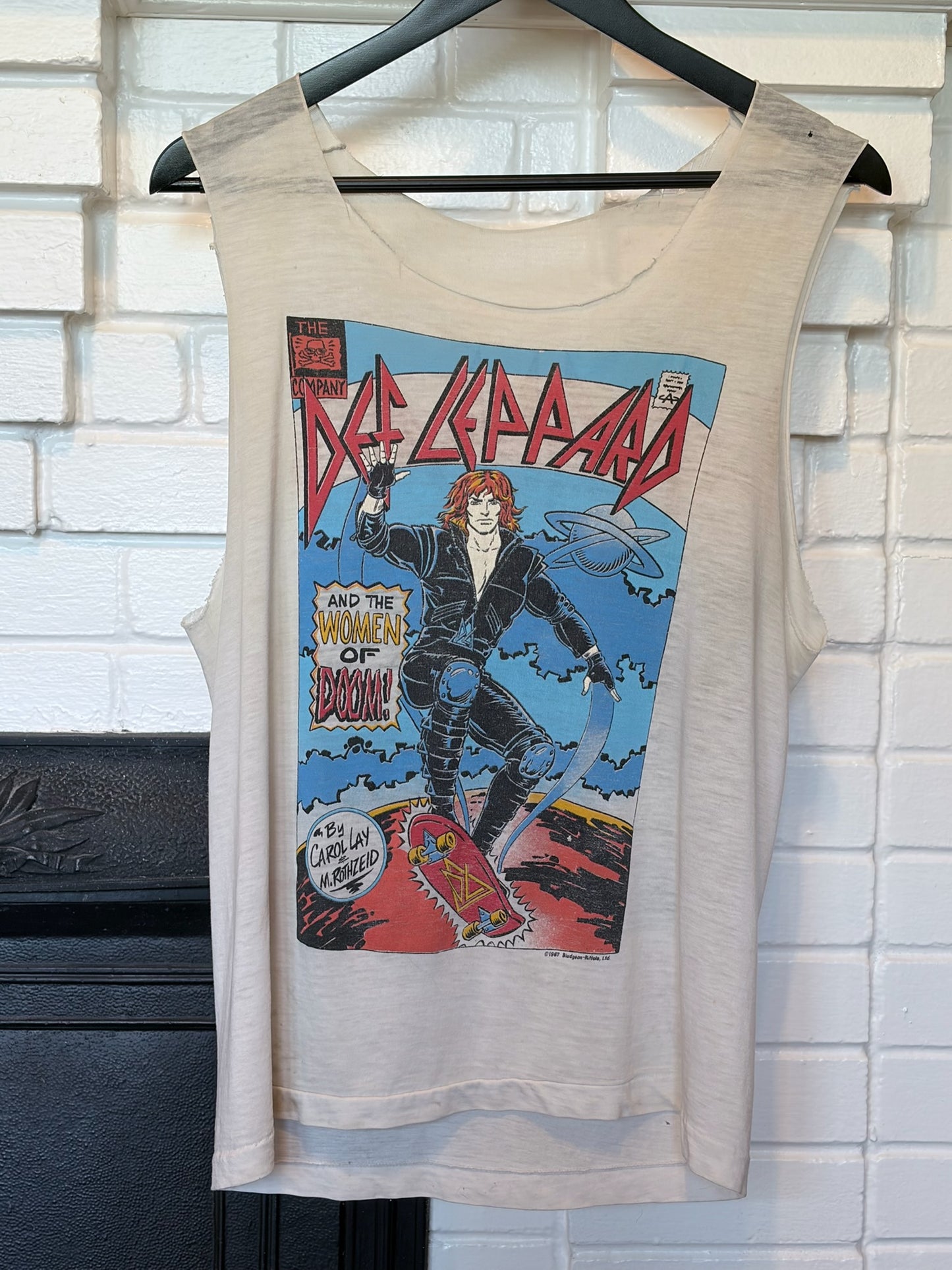 Vintage 1987 Def Leppard Hysteria Tour Chopped Tank top Size M