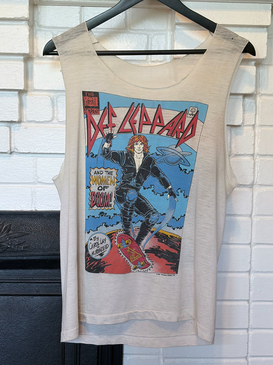 Vintage 1987 Def Leppard Hysteria Tour Chopped Tank top Size M