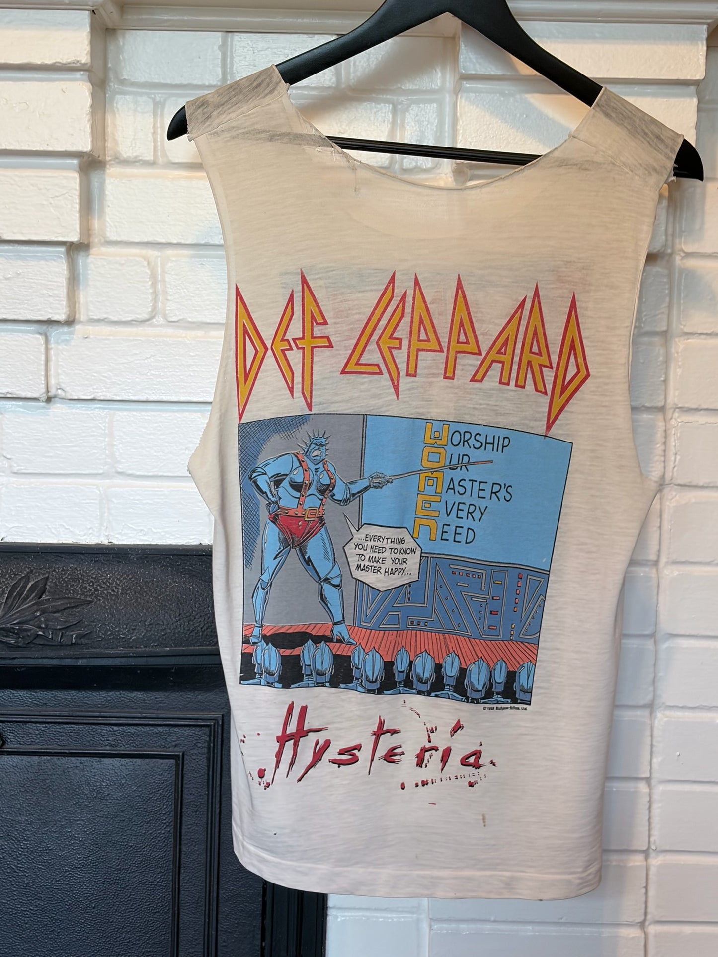 Vintage 1987 Def Leppard Hysteria Tour Chopped Tank top Size M