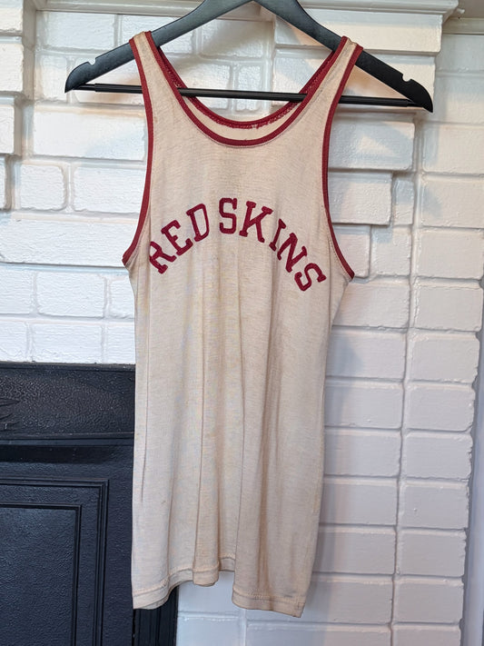 Vintage 1930s/40s Chain-stitched redskins Durene Tank Size Xs