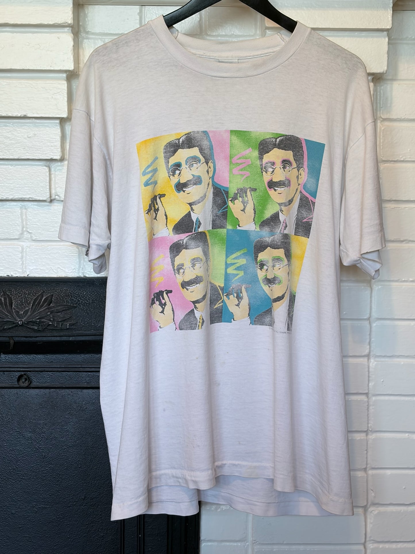 Vintage 1990s Groucho Marx Andy Warhol Pop Art Style Faded Tee Size XL