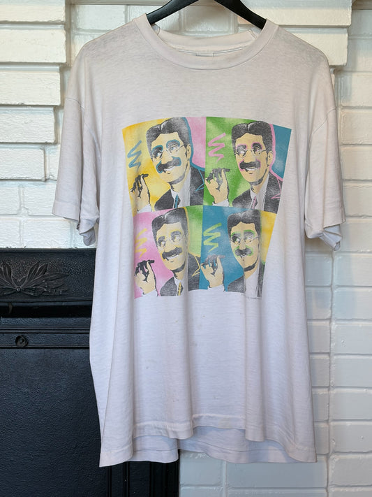 Vintage 1990s Groucho Marx Andy Warhol Pop Art Style Faded Tee Size XL