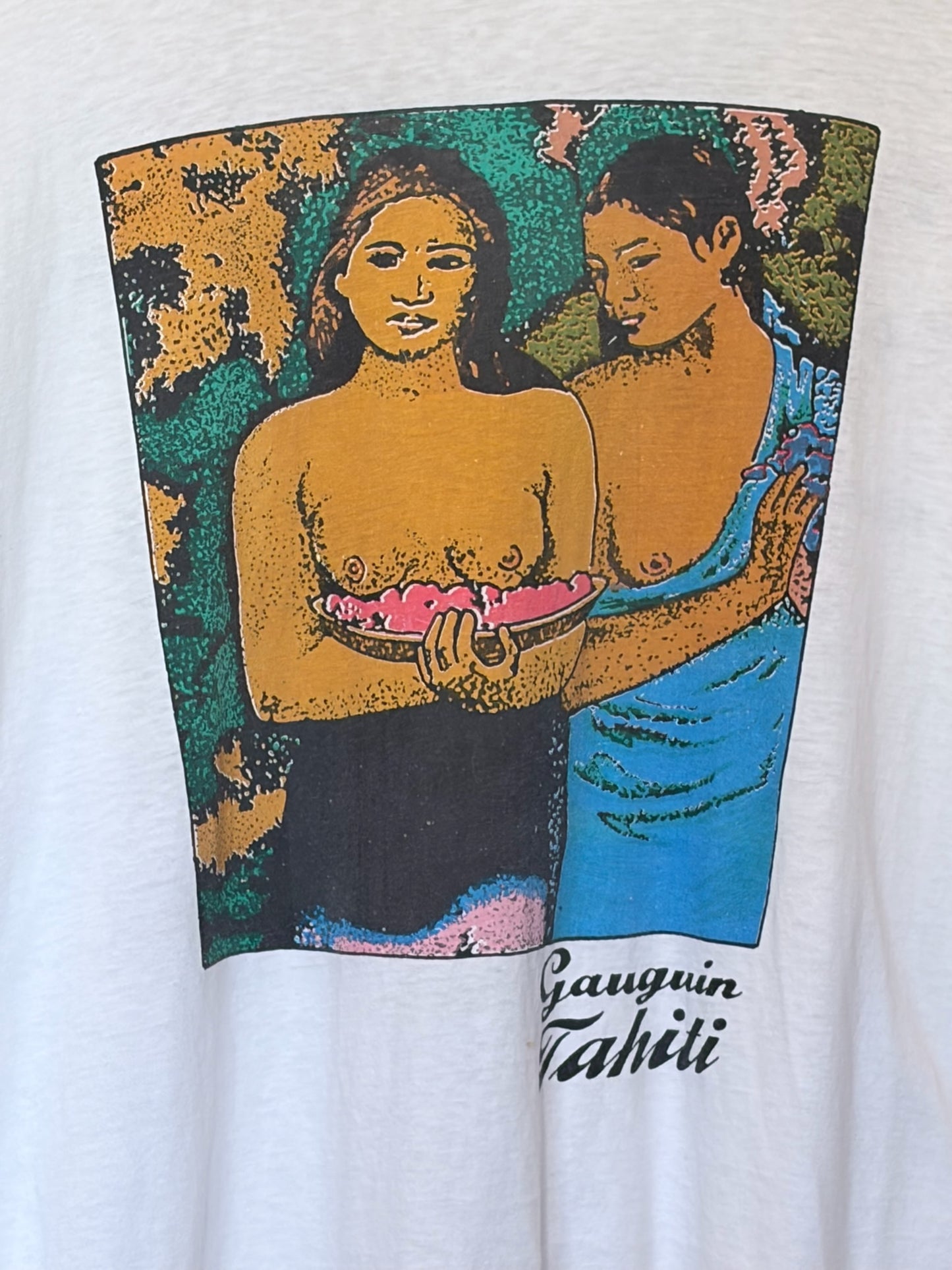 Vintage 1980s Titty Out Tahitian Art Tee shirt Size M