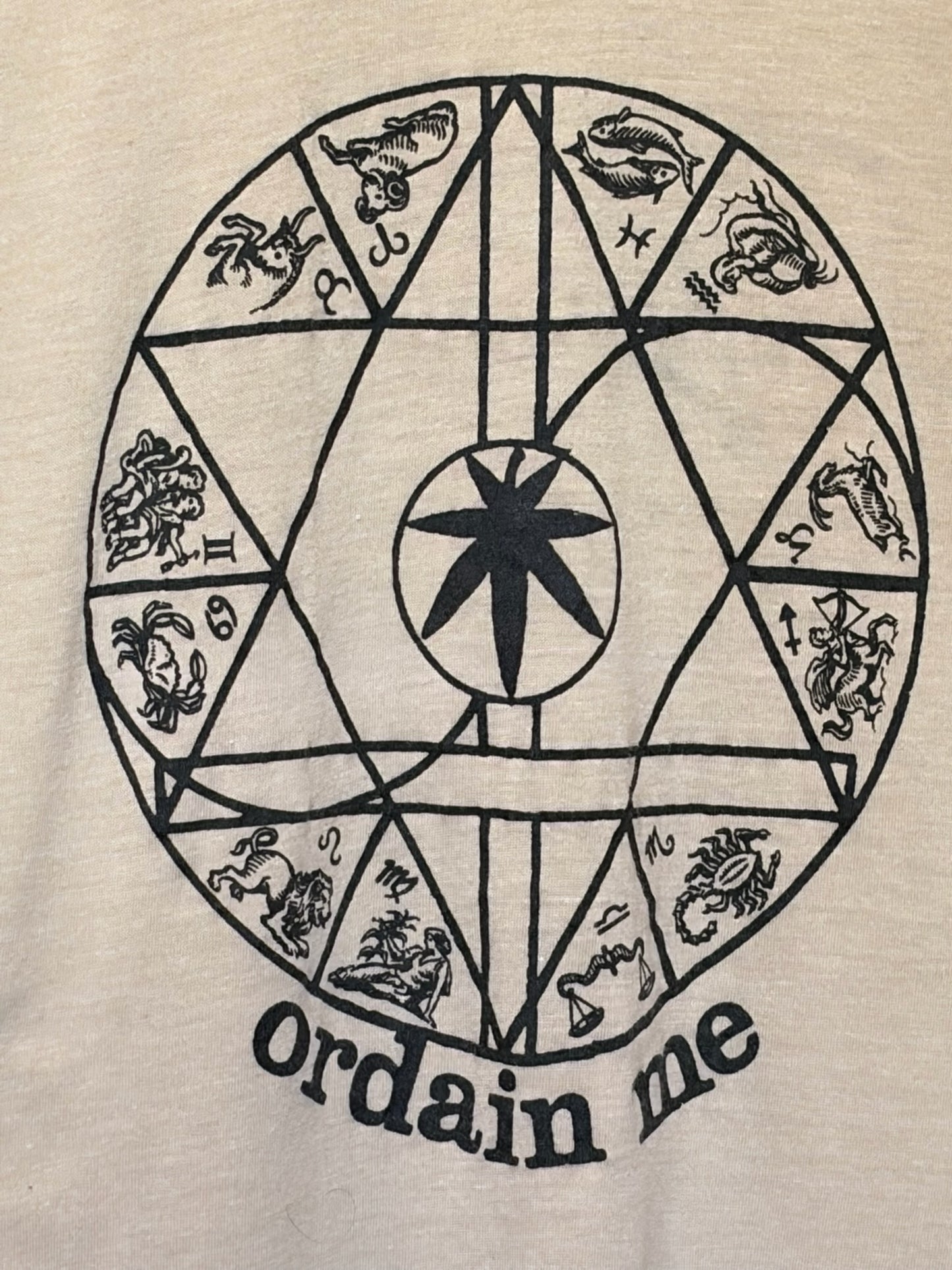 VIntage 1970s Provocative Upside Down Weed Leaf and Cross Drug Tee Size XS
