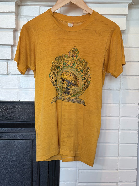 Vintage 1970s Magic Mushroom Distressed Tee Shirt Size S