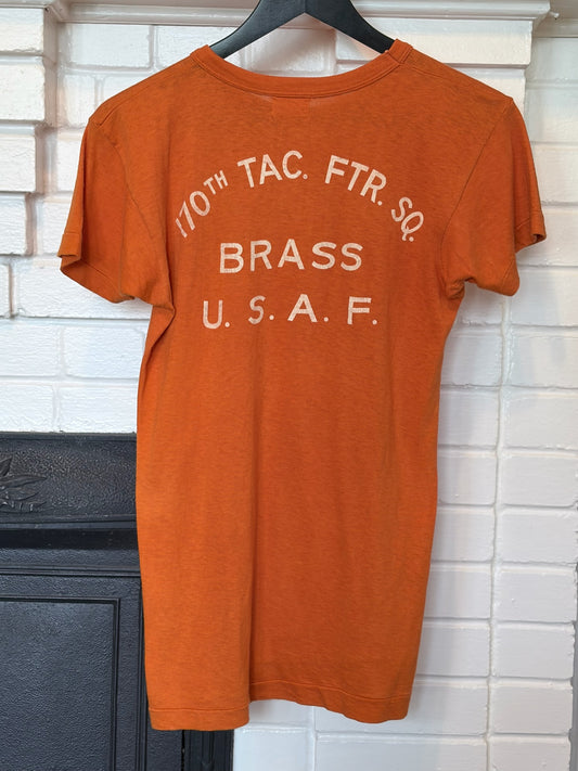 Vintage 1960s Almost Deadstock 170th Tactical Fighter Squadron Brass U.S Air Force Tee Shirt Size S