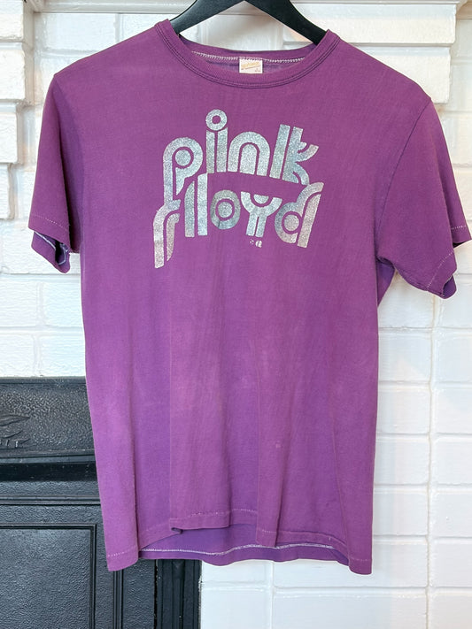 Vintage 1970s Pink Floyd Glitter Print Tee Size M