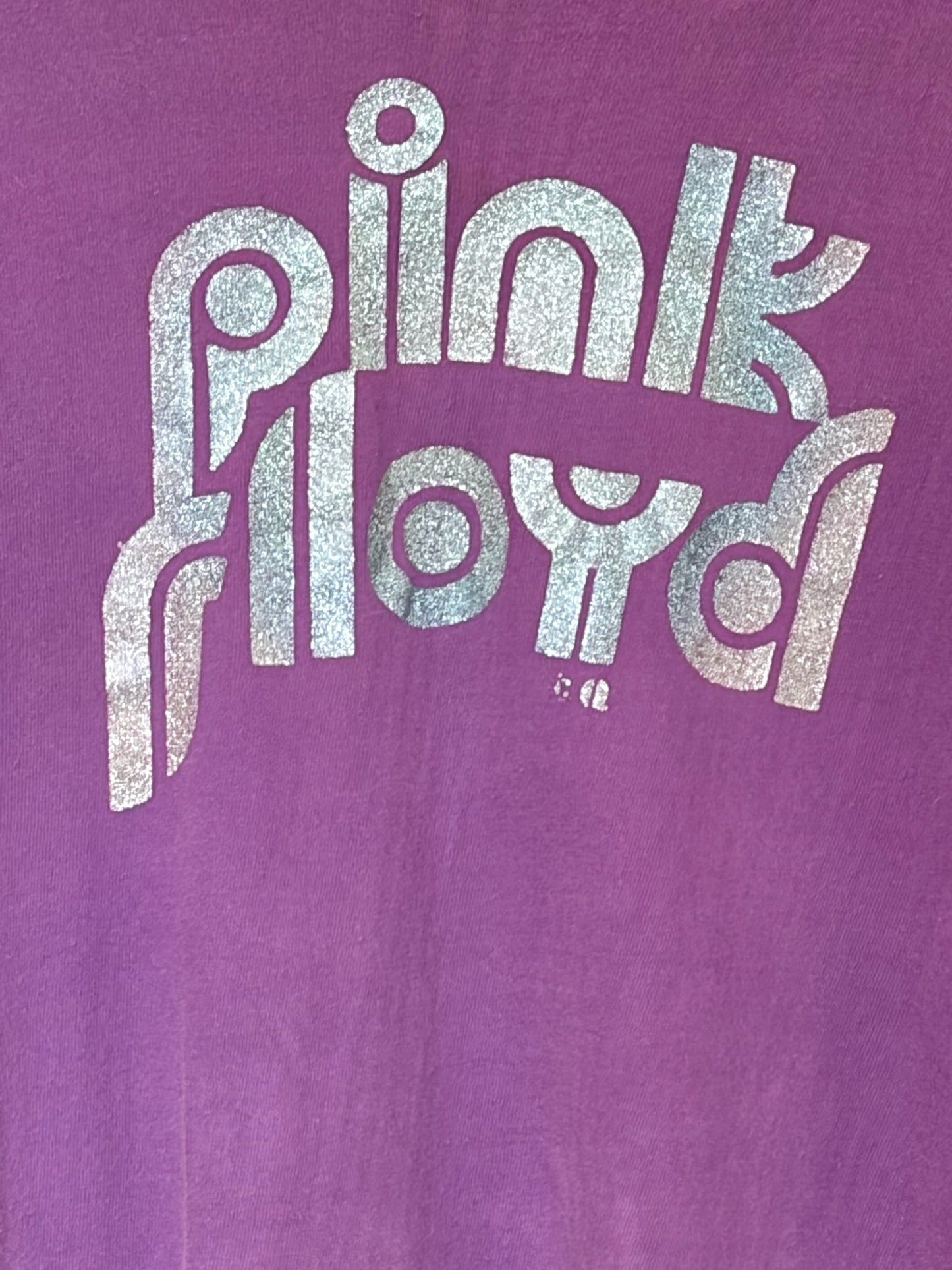 Vintage 1970s Pink Floyd Glitter Print Tee Size M