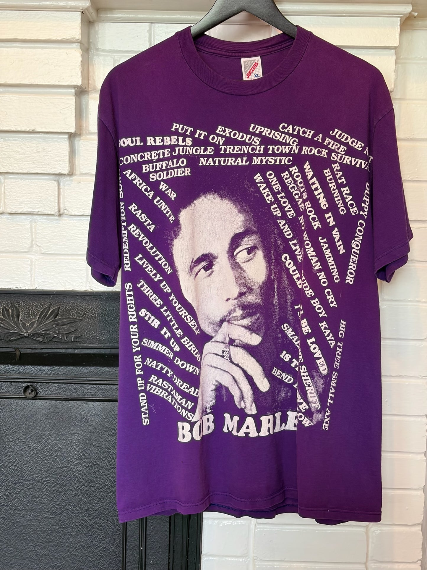 Vintage 1980s Bob Marley Iconic Songs Tee Size XL