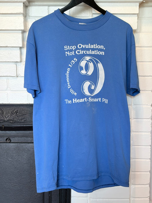 Vintage 1980s Discontinued Abortion Pill "stop ovulation" Tee Shirt Size L