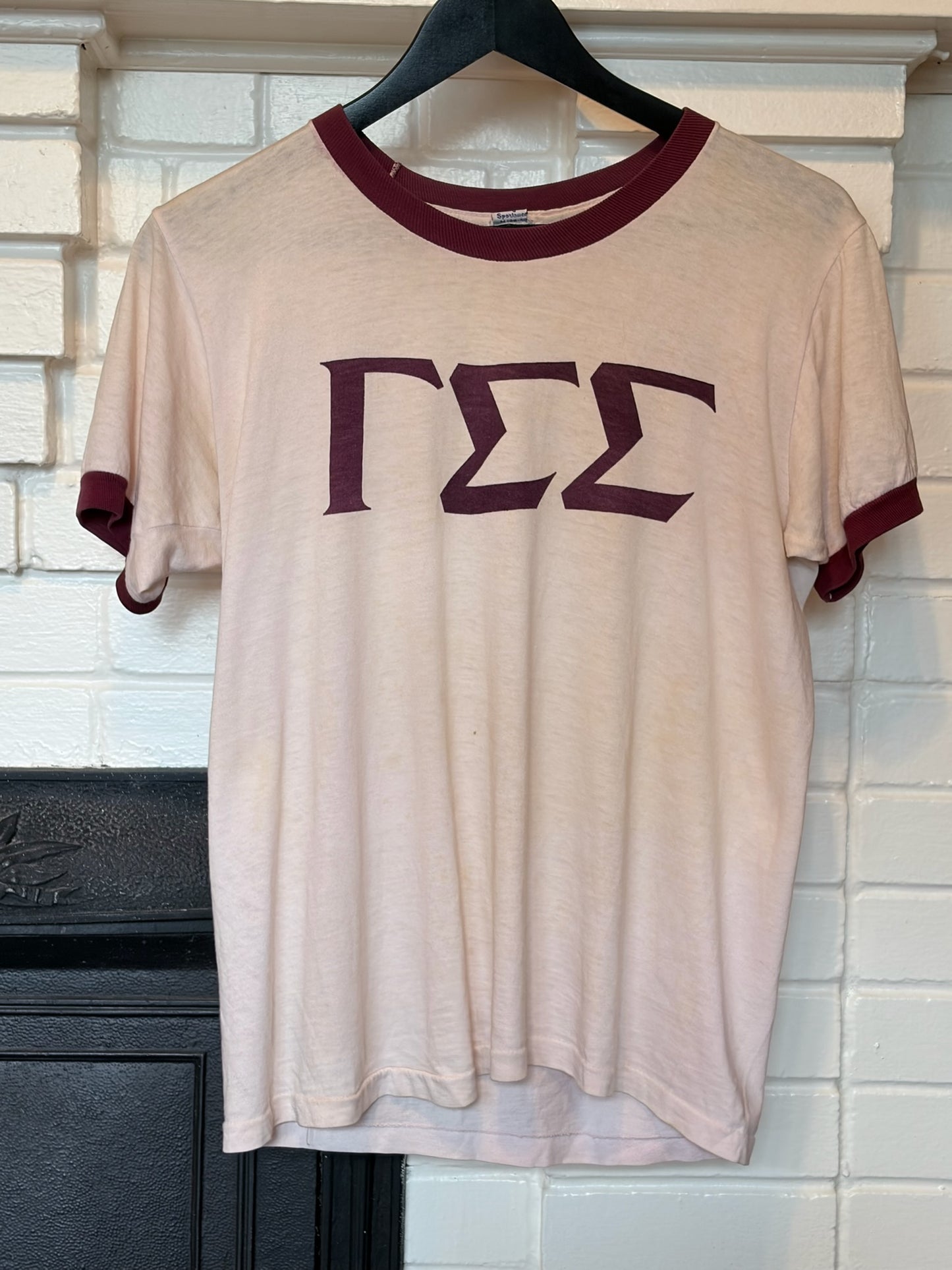 Vintage 1960s Distressed Frat Tee Shirt Size S