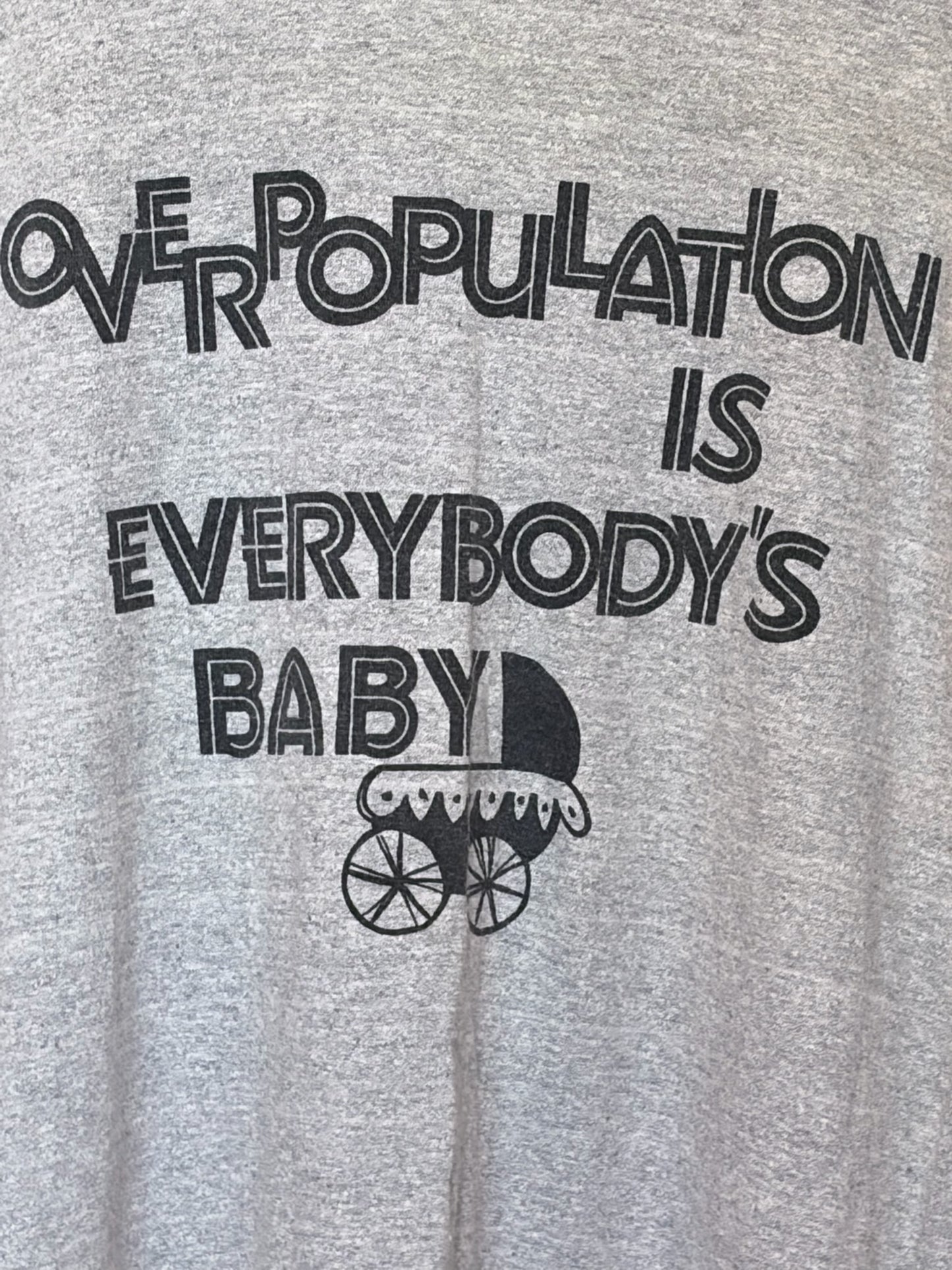 Vintage 1960s Overpopulation Protest Tee Size S